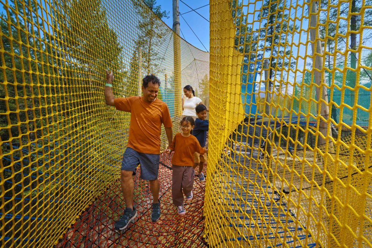 New suspended forest canopy experience gives families another way to explore together, included with every Bridge Pass. - Photo