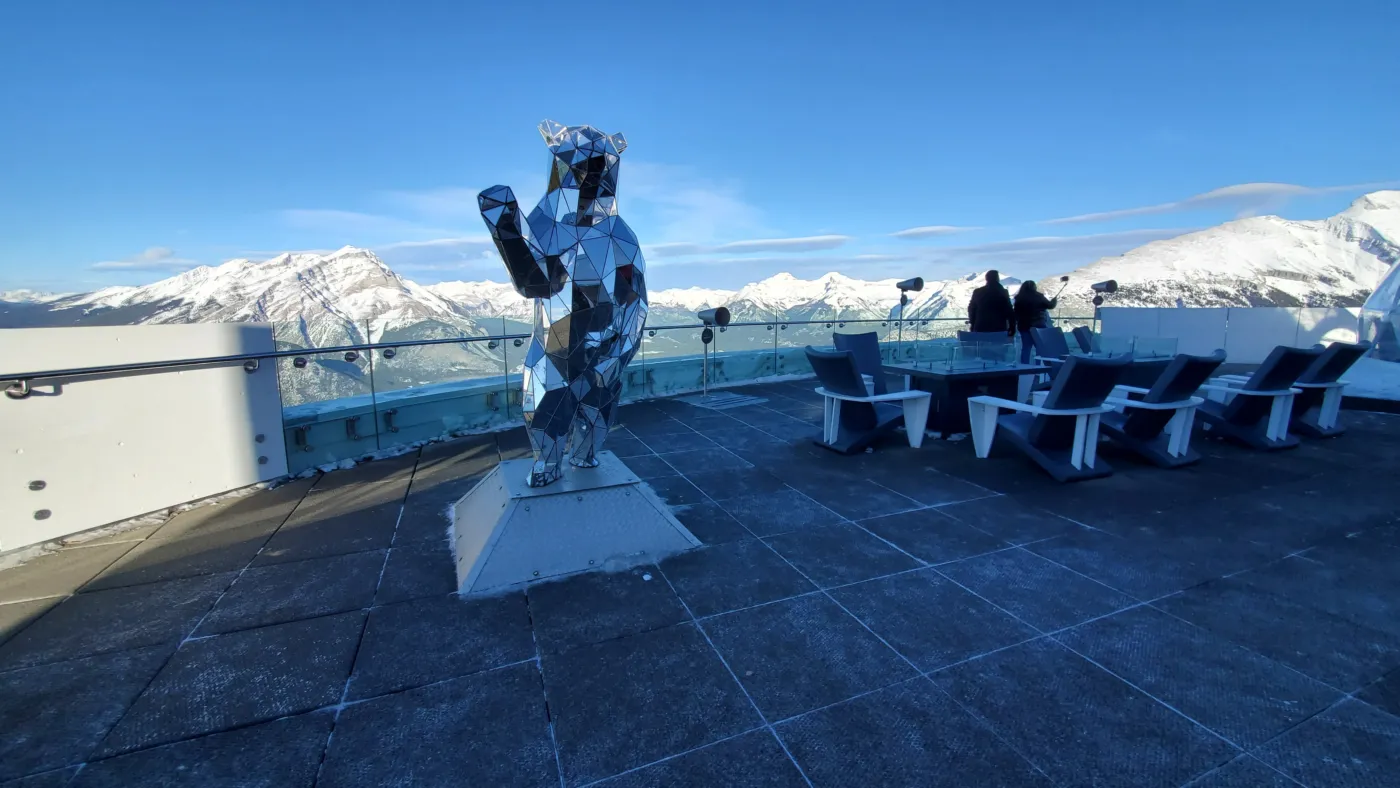 Banff gondola mirror bear