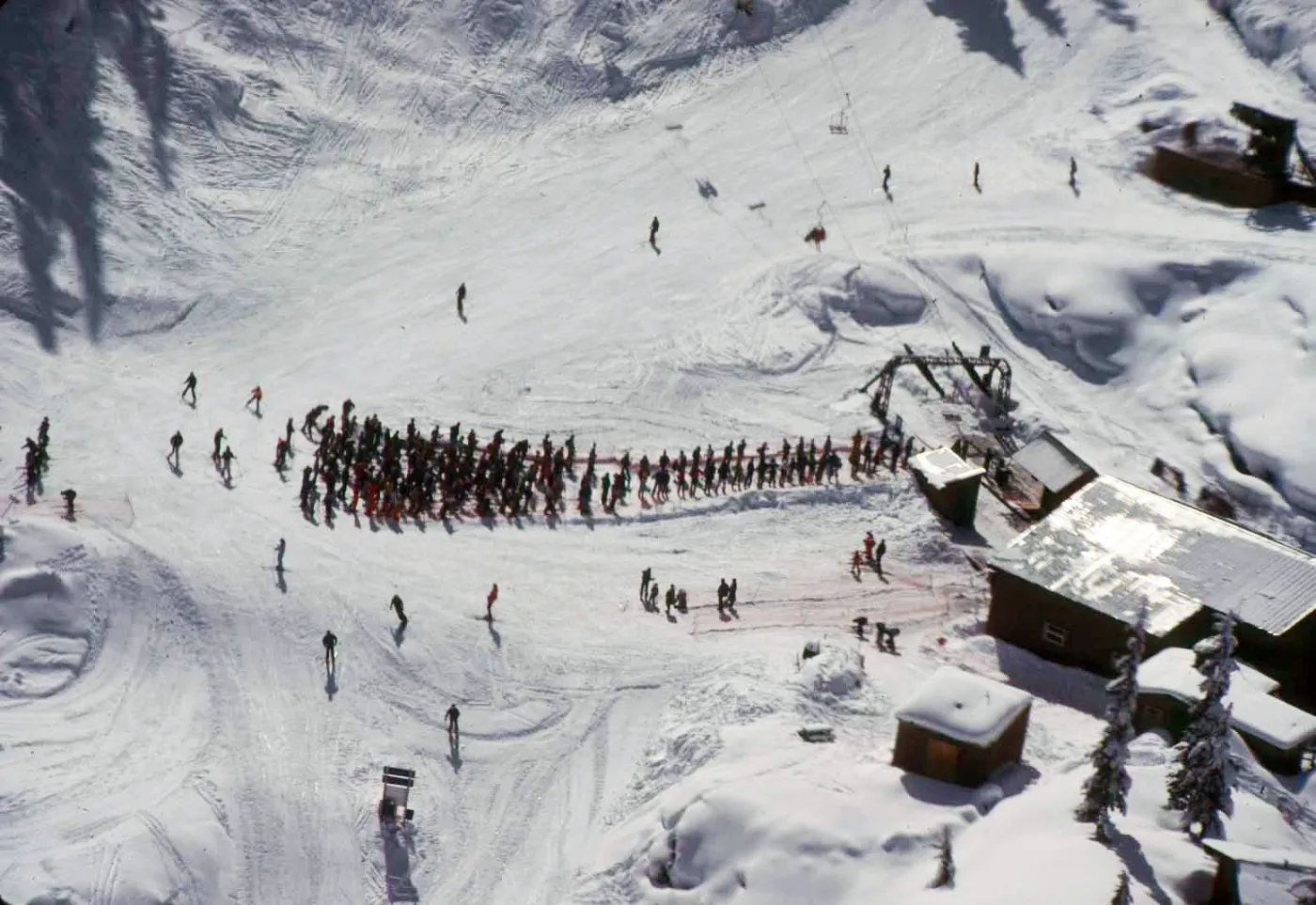 Old Mid Station with Orange and Red Chairs