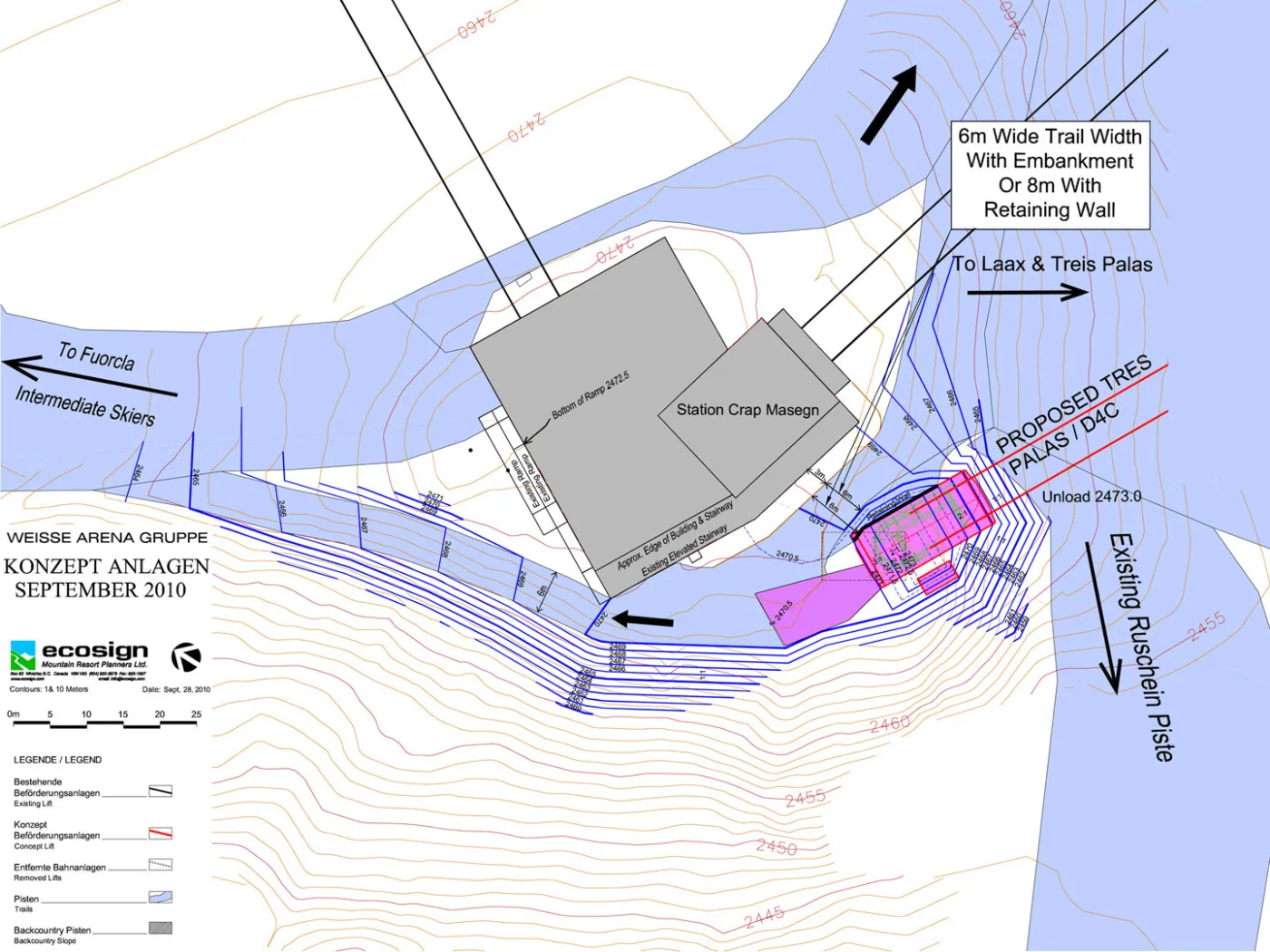 Laax tres palas top terminal grading plan