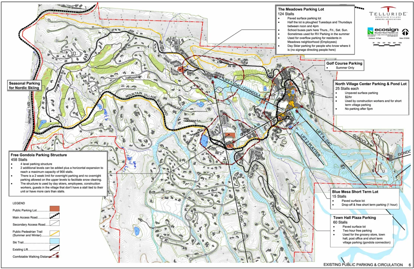 Telluride existing public parking circulation